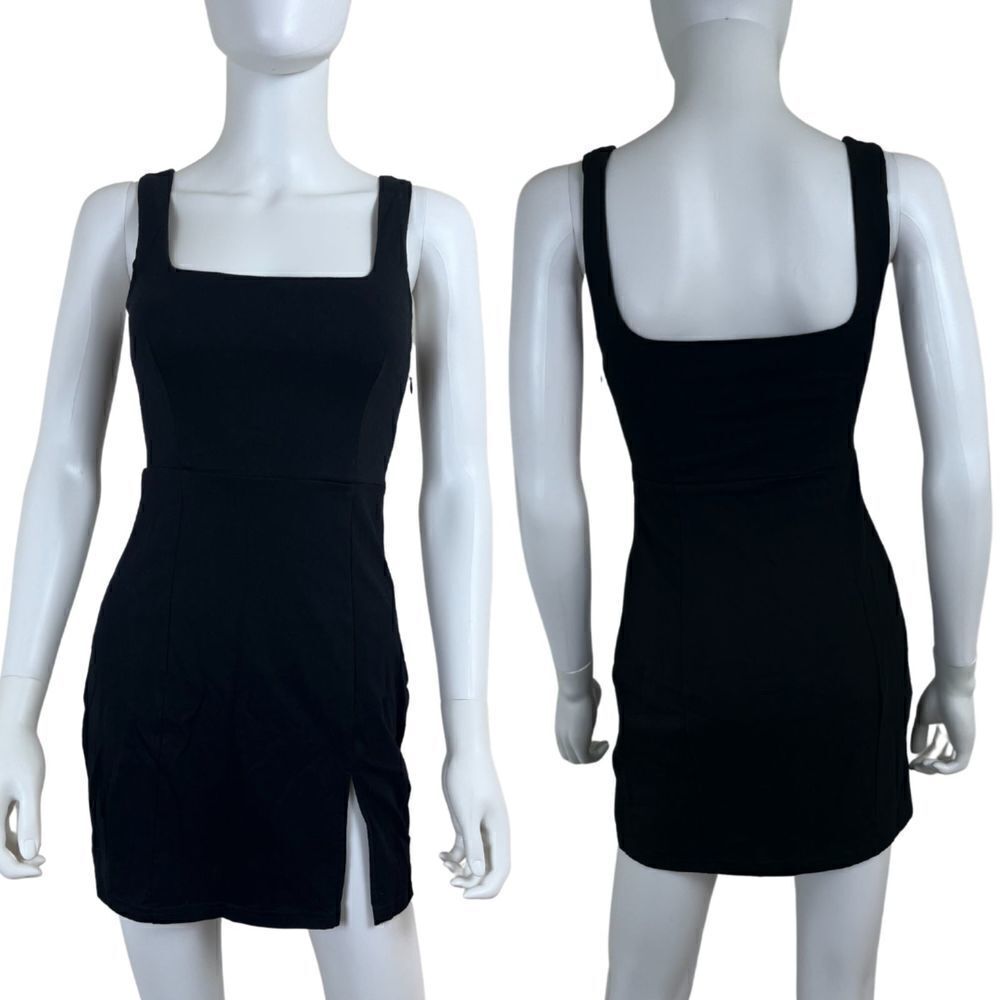 Showpo. Hughes Women Size 4 Black Square Neck Cotton Mini NEW Dress Sleeveless